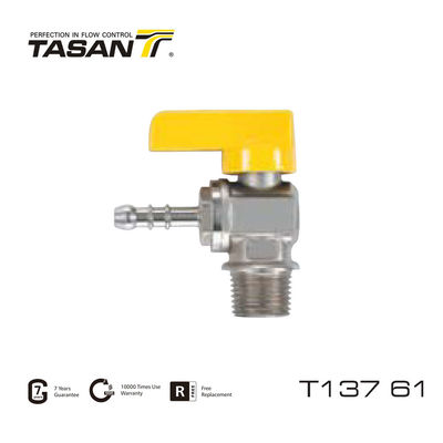 Valvola a sfera del gas ad angolo da 72,5 psi con alimentazione manuale Valvola del gas da 1/2 pollice T137 61