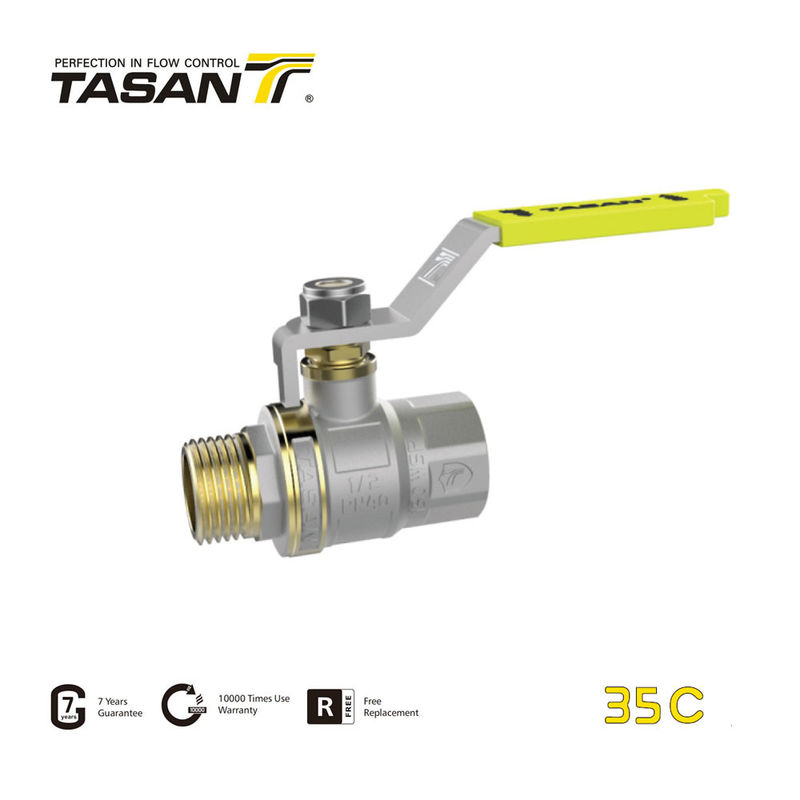 PN5/72.5psi Ottone Gas Valvola a Sfera a Flusso Pieno Valvola a Sfera 1/2 Pollici 35C