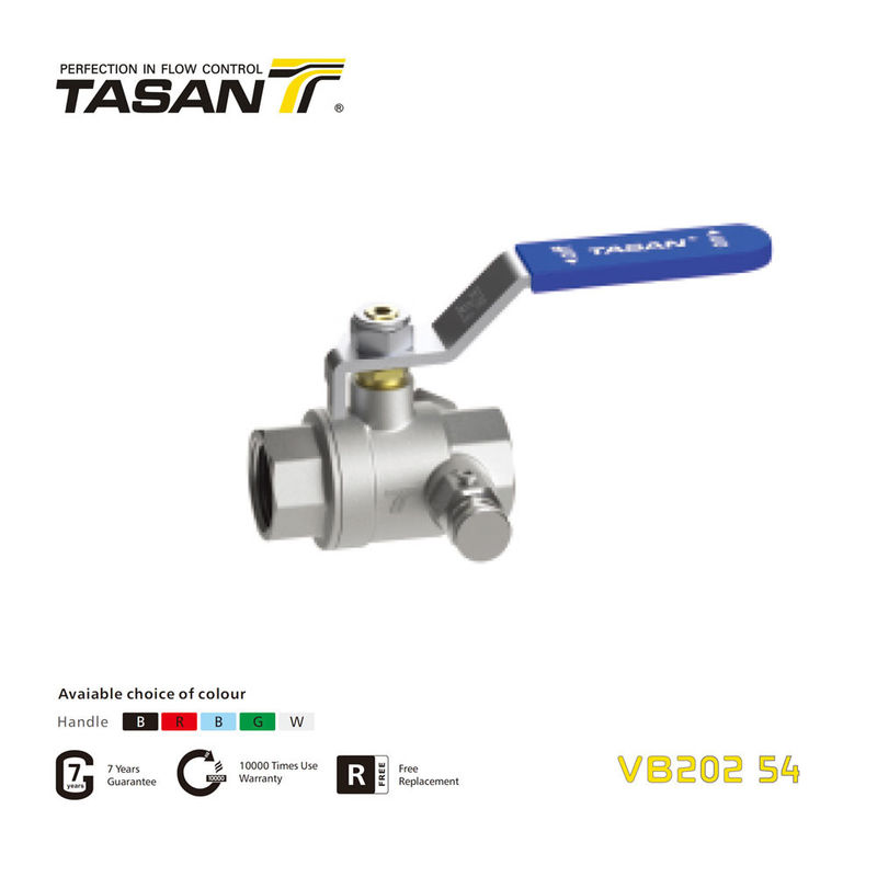 Manuale VB202 54 3 4 valvola a sfera di ottone con gallo di scarico femminile X femminile 362.5 Psi